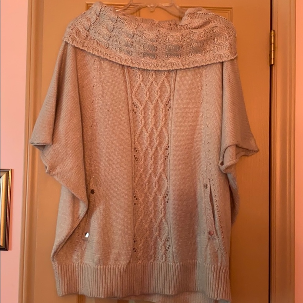 White House Black Market Silver cowl neck sweater